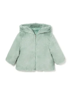 Piumino cappuccio reversibile verde acqua