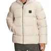 Piumino con zip e cappuccio removibile panna