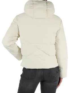 Piumino con zip e cappuccio Noldo panna