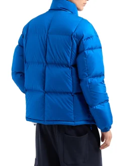 Piumino con zip e patch logo bluette