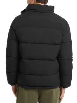 Piumino con zip logo ricamo sul petto nero