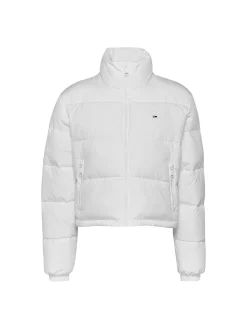 Piumino crop senza cappuccio bianco