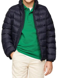 Piumino leggero con zip blu