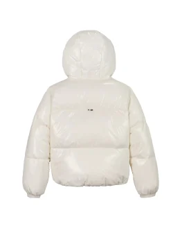 Piumino Teen New York glossy con cappuccio bianco