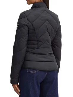 Piumino trapuntato con collo alto nero