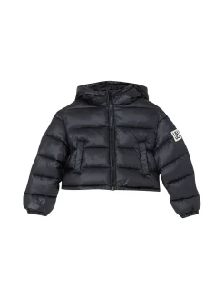 Piumino trapuntato e imbottito con zip nero
