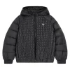 Piumino zip con cappuccio nero