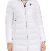 Piumino zip con cappuccio Adelaide nero/beige