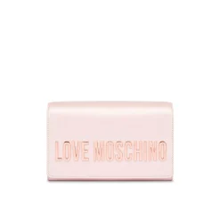 Pochette con effetto laminato e logo rosa