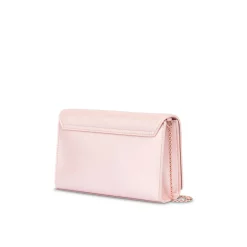Pochette con effetto laminato e logo rosa