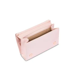 Pochette con effetto laminato e logo rosa