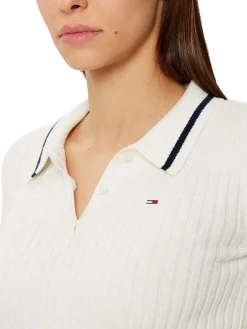 Polo a maniche lunghe bianco antico