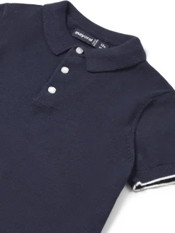 Polo cotone tricot neonato blu