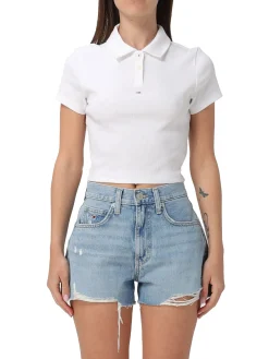 Polo crop slim fit essential bianco