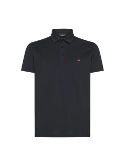 Polo in piqué di cotone blu