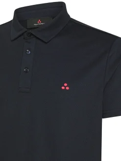 Polo in piqué di cotone blu