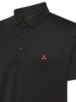 Polo in piqué di cotone nero