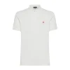 Polo in piqué di nylon stretch panna