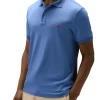 Polo in piqué di nylon stretch celeste