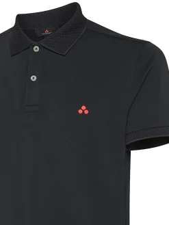 Polo in piqué di nylon stretch blu