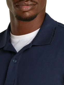 Polo in tessuto tech piquet blu