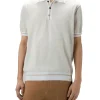 Polo in tricot di cotone con dettagli a contrasto bianco/argento