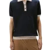 Polo in tricot di cotone con dettagli a contrasto blu