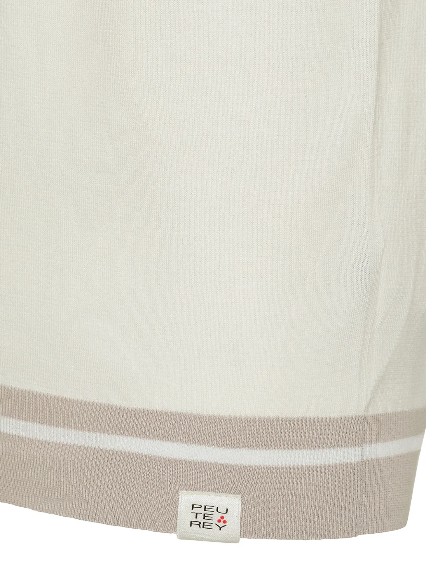 Polo in tricot di cotone con dettagli a contrasto panna