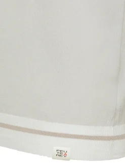 Polo in tricot di cotone con dettagli a contrasto bianco/argento