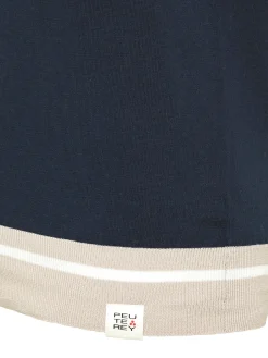 Polo in tricot di cotone con dettagli a contrasto blu