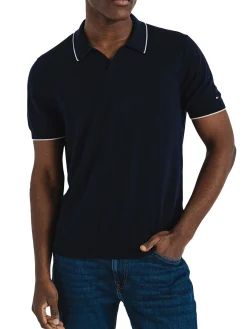 Polo Johnny in cotone lyocell blu