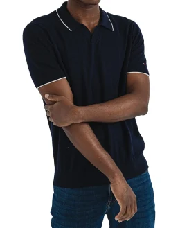 Polo Johnny in cotone lyocell blu