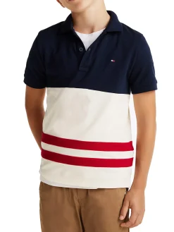 Polo kids con motivo color block rosso/bianco/blu