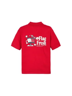 Polo kids con stampa posteriore fun rosso