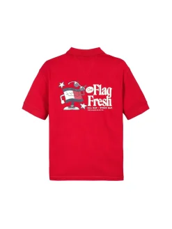 Polo teen con stampa posteriore fun rosso