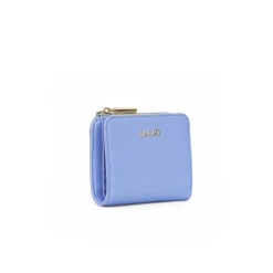 Porta carte con bottone celeste