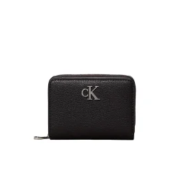 Portafogli con zip minimal monogram nero