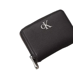 Portafogli con zip minimal monogram nero