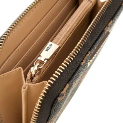 Portafogli zip medium Laurel logo moka