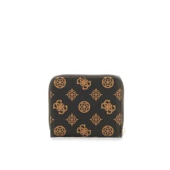 Portafogli zip small Laurel logo moka
