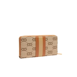 Portafoglio maxi con zip naturale