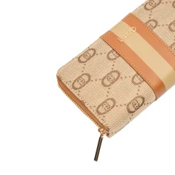 Portafoglio maxi con zip naturale