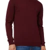 Pullover in cotone e cashmere bordeaux