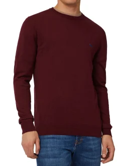 Pullover in cotone e cashmere bordeaux