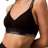 Reggiseno a bralette imbottito con fascie nero