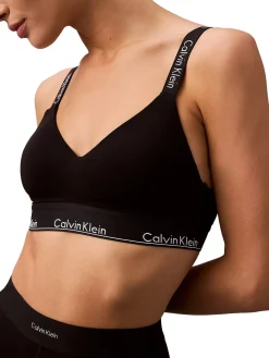 Reggiseno a bralette imbottito con fascie nero