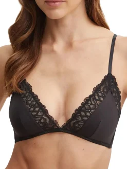 Reggiseno a trinagolo con inserti in pizzo nero