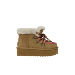 Scarpe platform con pelliccia beige