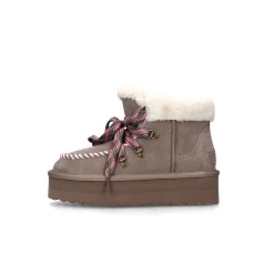Scarpe platform con pelliccia taupe