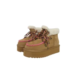 Scarpe platform con pelliccia beige